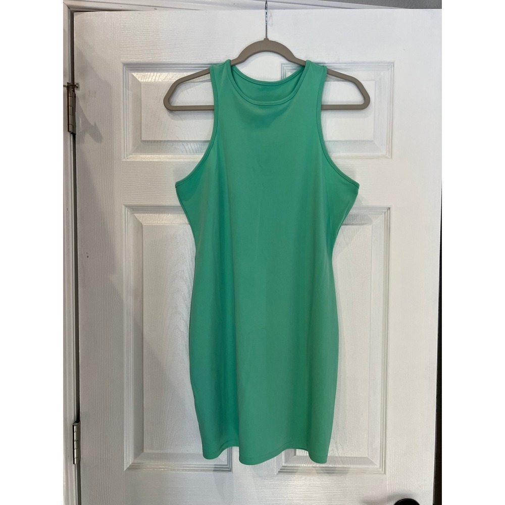 Unbranded Bodycon Mini Dress Polyester Cotton Mint Green High Neck Racerback XL